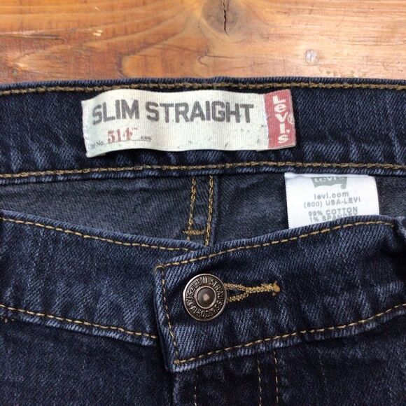 Men LEVIS 514 jeans 36 Style slim straight stretchy dark blue denim denim casual - Picture 3 of 12